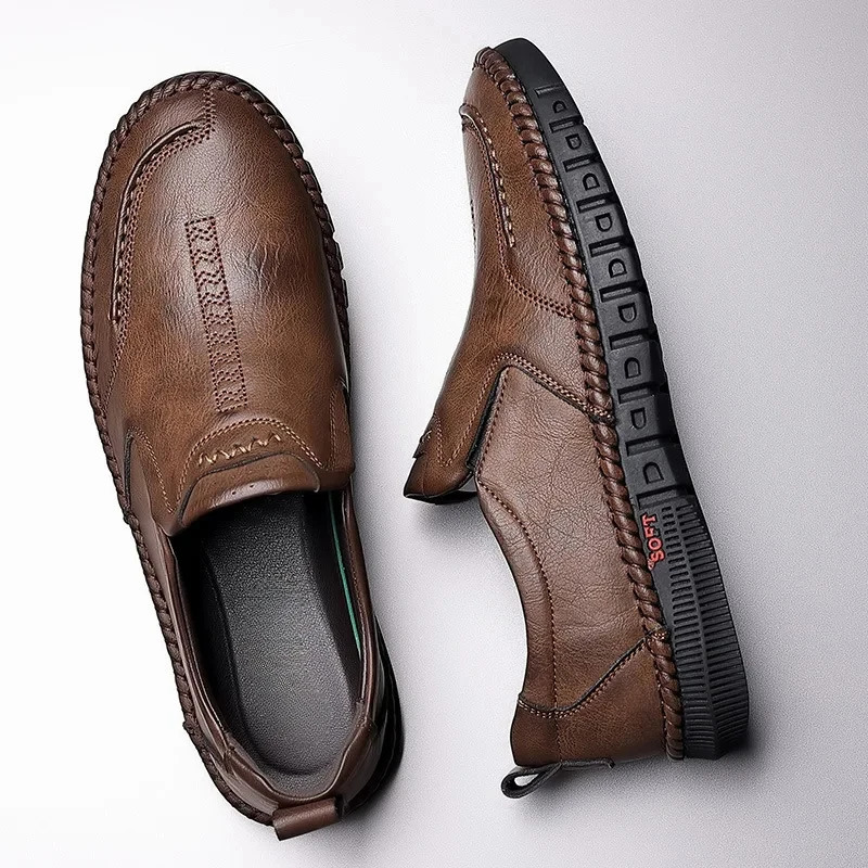 Business Casual Leather Shoes Breathable Moccasin Shoes Mens Casual Loafers Comfortable Shoes for Men Summer Mens Sneakers 251013