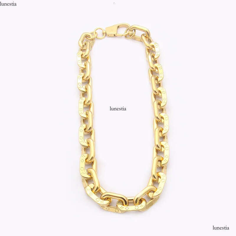 V Letter Mens Designer Titanium Stainless Steel Gold Chains Thick Chain Printed Necklace Jewelry For Womens