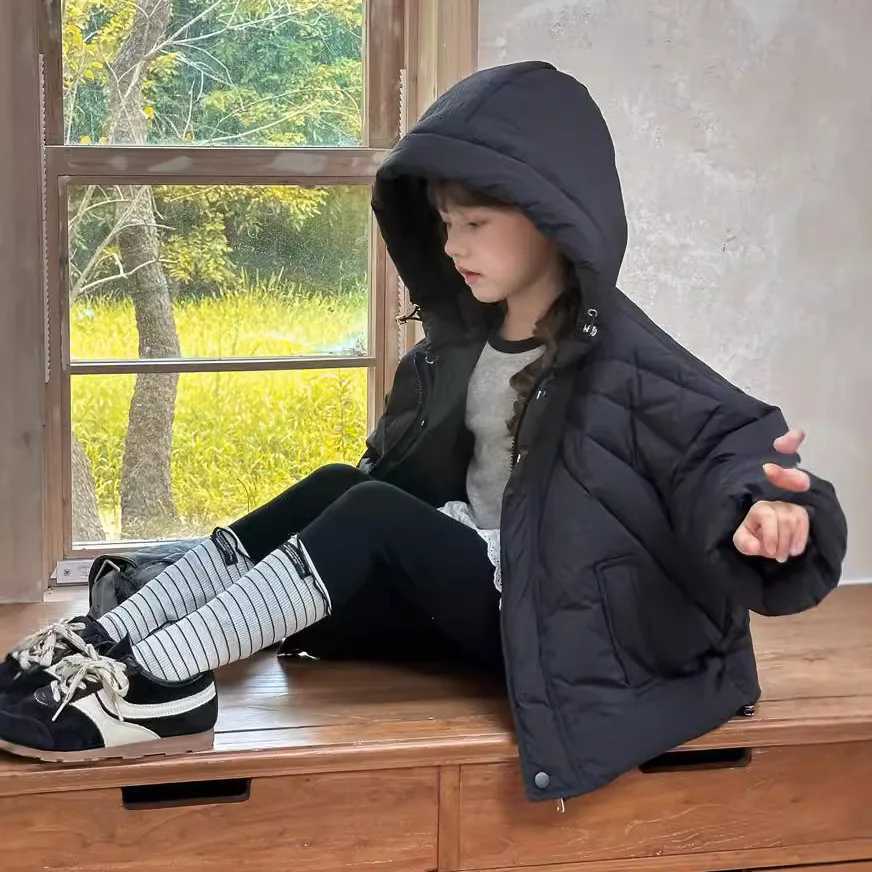 Parkas 2025 Korean Kids Down Jacket Chic Winter Puffer Coat with White Duck Feather Warm Outerwear for 48Y Toddlers ChildrenT251016