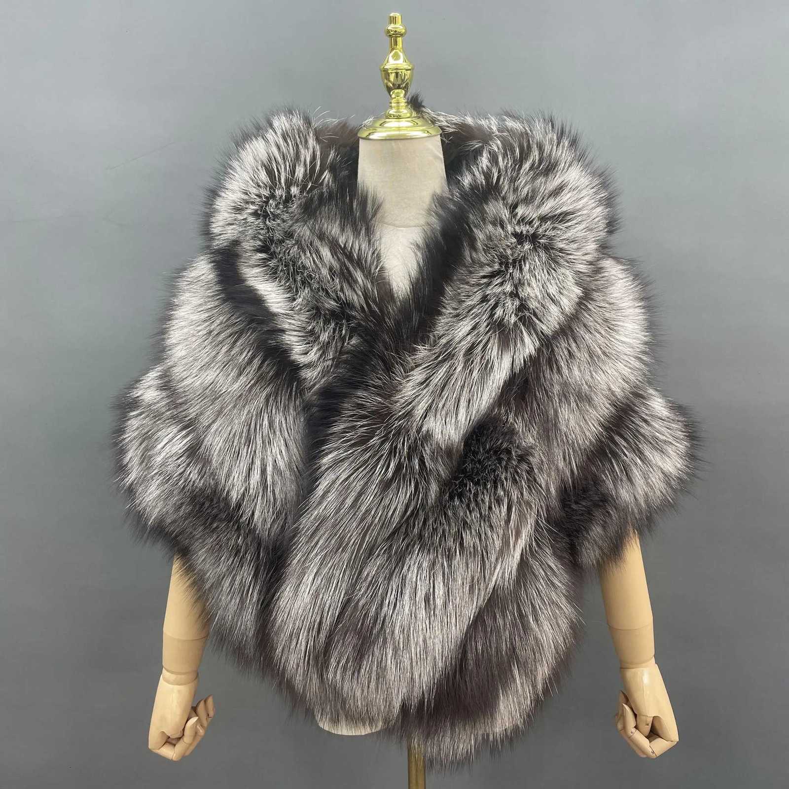 JANEFUR Real Fox Fur Shawl Poncho Women 2023 Luxury Elegant Wedding Bridal Formal Party Warm Winter Natural Fur Cape Coat W251016
