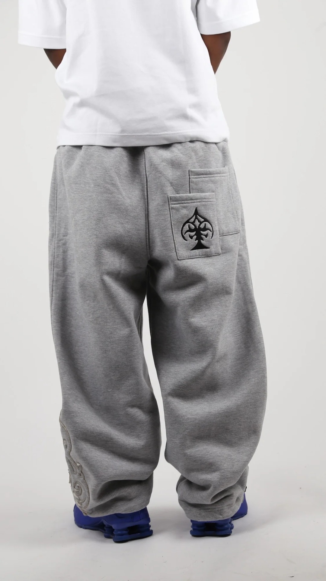 Men's Pants Y2K Double Waist Jogger Men Poker Embroidery Pattern Sagging Street Hip Hop Gym Sportwear Unisex Baggy Sweatpants