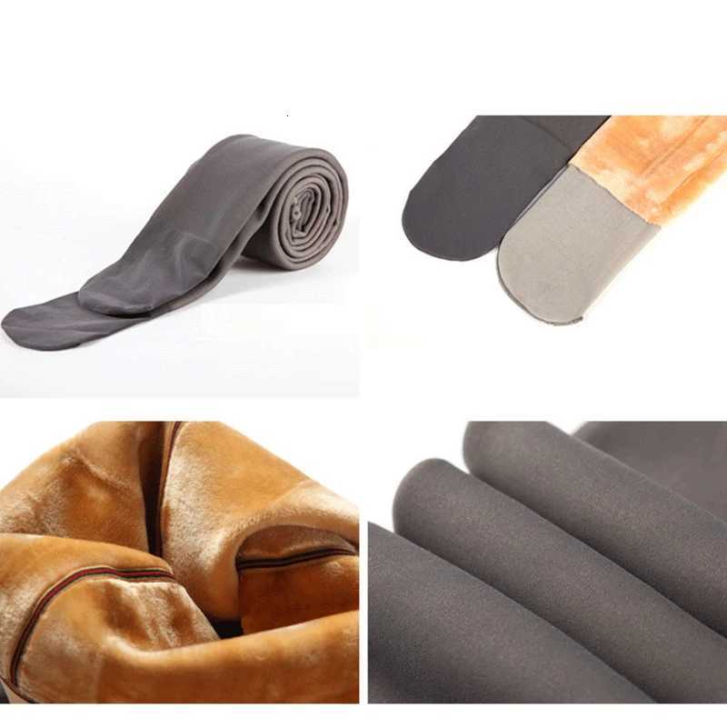 Winter leggings warm sexy tights thin translucent nylon pantyhose high waist pants elastic thickened wool socks for womenT251016