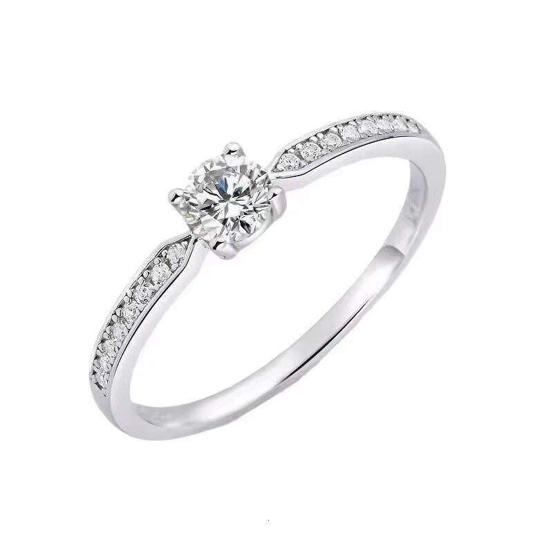 Original Heart Shining Moissanite for Women 30 Points Niche Design Super Fairy Temperament Simple Bestie Ring ddmypluto