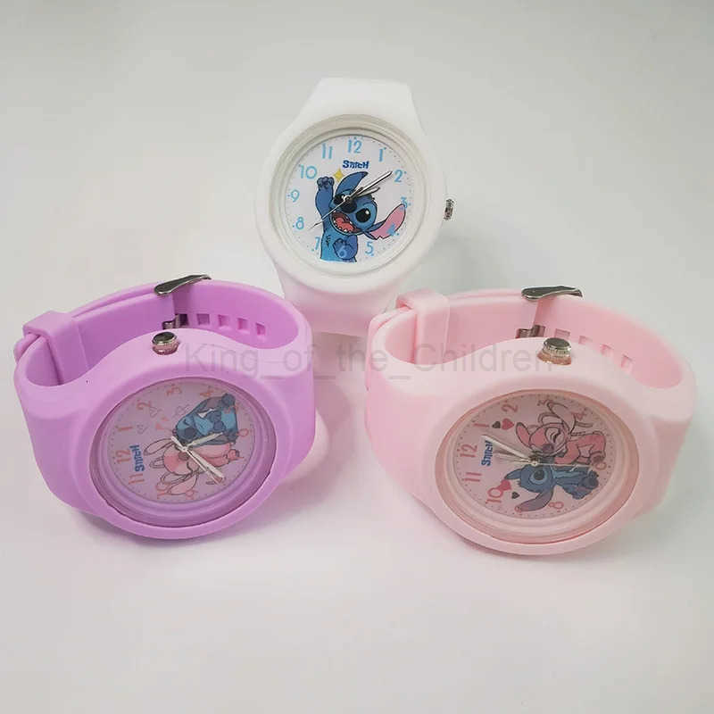 Disney New Stitch Children Watches for Girls Silicone Strap Round Quartz Kids Watch Boys Student Clock Gift Toys Para Ninos H251016