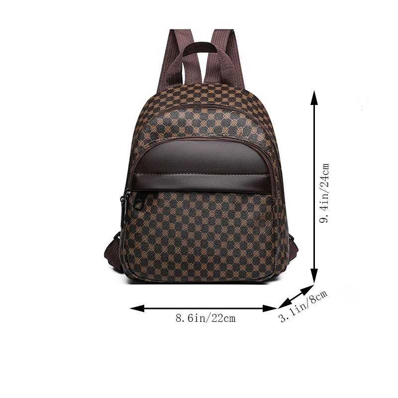 Neutral color tote bag for men and women with multicolor design suitable for travel and outings PU backpackT251016