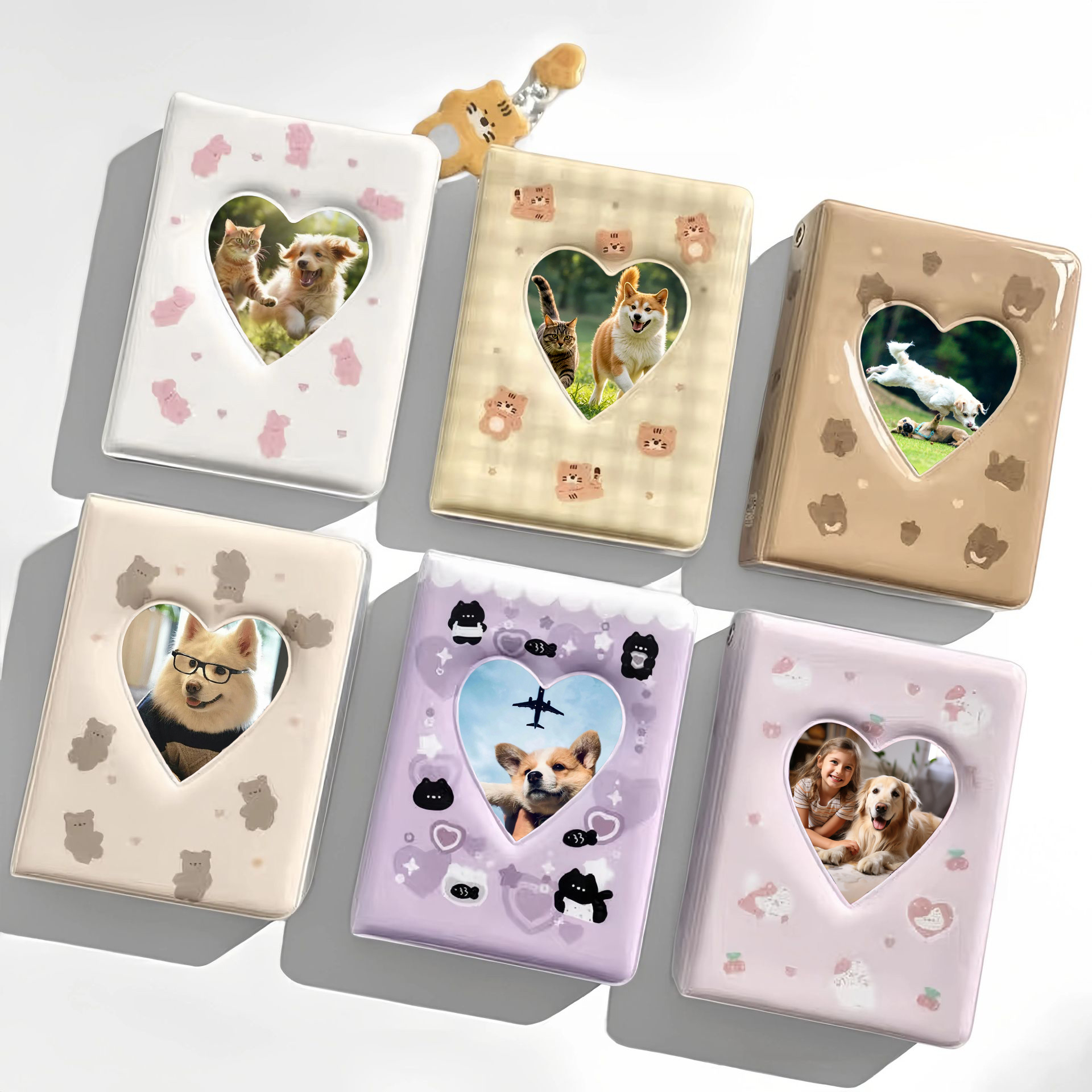 Pet Photo Album, Can place 36 3 inch photos, double-sided storage photos, A variety of color options, to commemorate the lost cats and dogs, save good