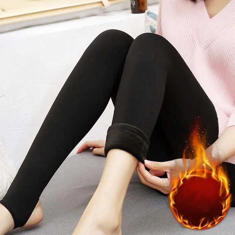 Autumn Winter Pearl Velvet OvertheKnee Tights for Women Thickened Fleece Lined Leggings Warm and Cozy BottomsT251016