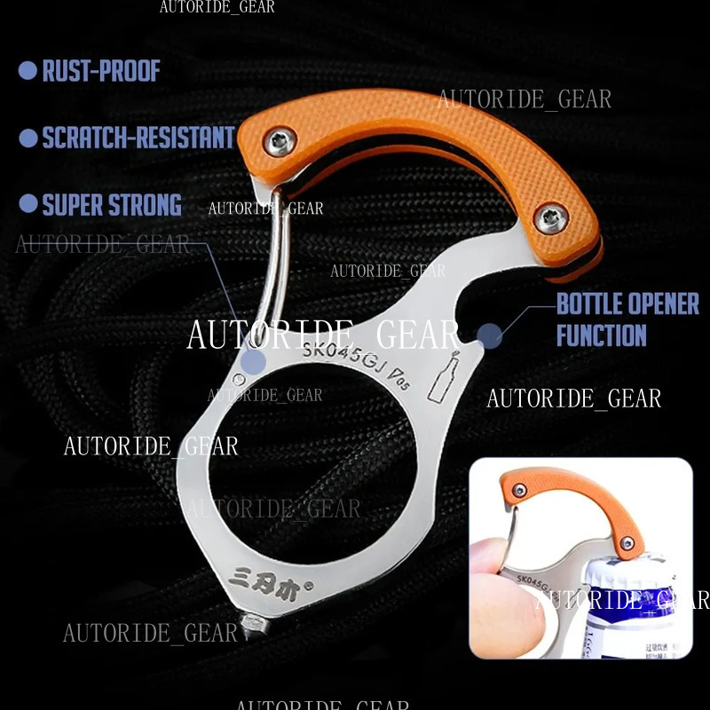 Carabiner Gadgets Brass Knuckles Survival Rings Multi-Functional Self Defense Outdoor Utor28 Tools EDC Keychain Protector Bottle Opener