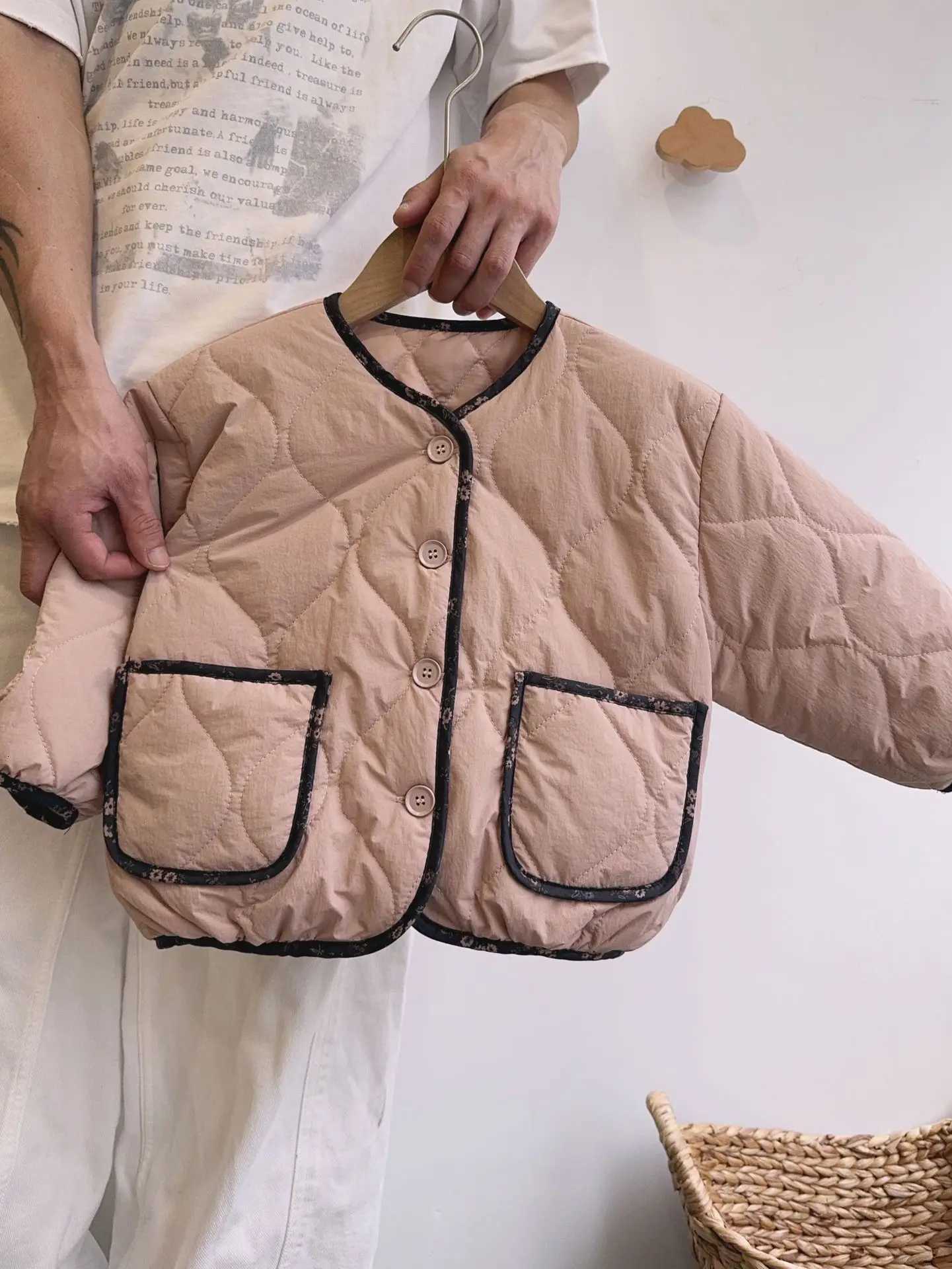 Cotton Coat Autumn and Winter Korean Cute Casual Fashion Allmatch Sweet Round Neck Cotton Coat Girls ClothesT251016