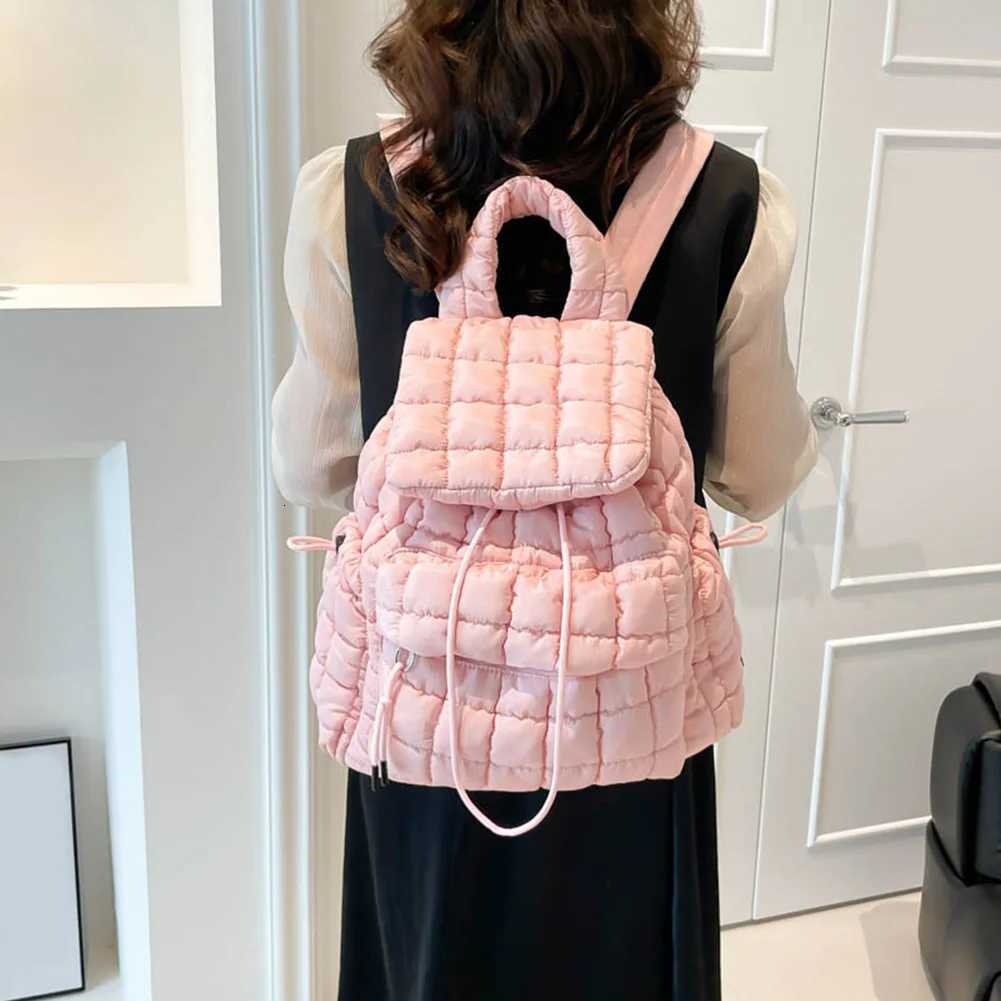 Flap Top Backpack Drawstring Travel Daypacks Puffer Backpack for Women Daily Work Travel and ShoppingT251016