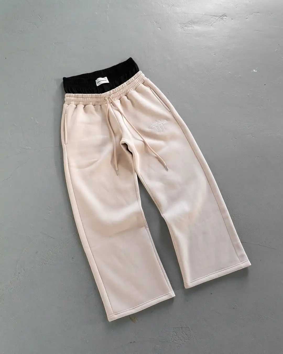 Y2kHarajuku retro loose straight pants men tracksuit pants personalized pant leg zipper embroidery design hip hop casual pants J251203