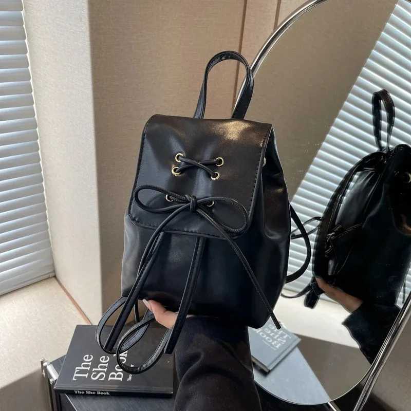 Korean Style Backpack Women Knot Double Small Bag Ladies 2025 New Fashion Bapa Cute Handheld Single Shoulder Bag BookbagT251016