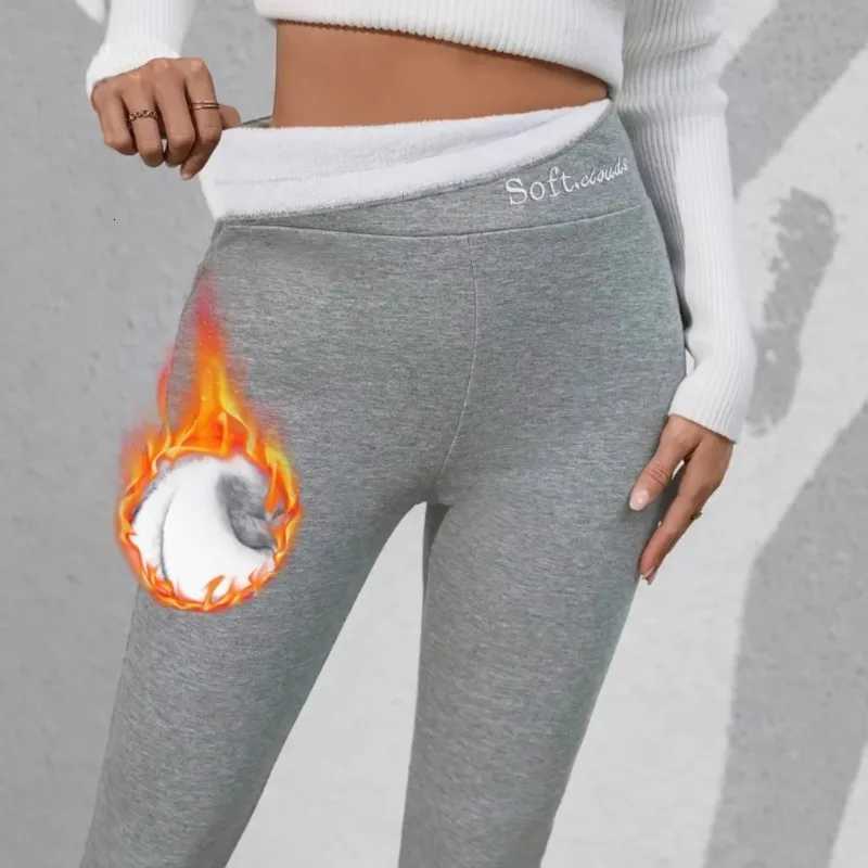 Embroidered Fleece Leggings Women High Waisted Thermal Plush Lined Thickened Tights for Winter Warmth Slimming Fashion TightsT251016