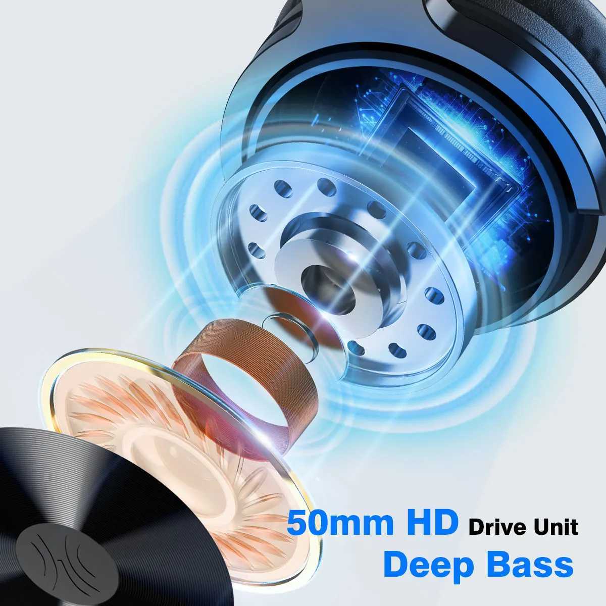 Oneodio 52 Headset Wireless Headphones With Microphone 110Hrs Foldable Over Ear Earphones For Mobile Phone PC Sports Z251015