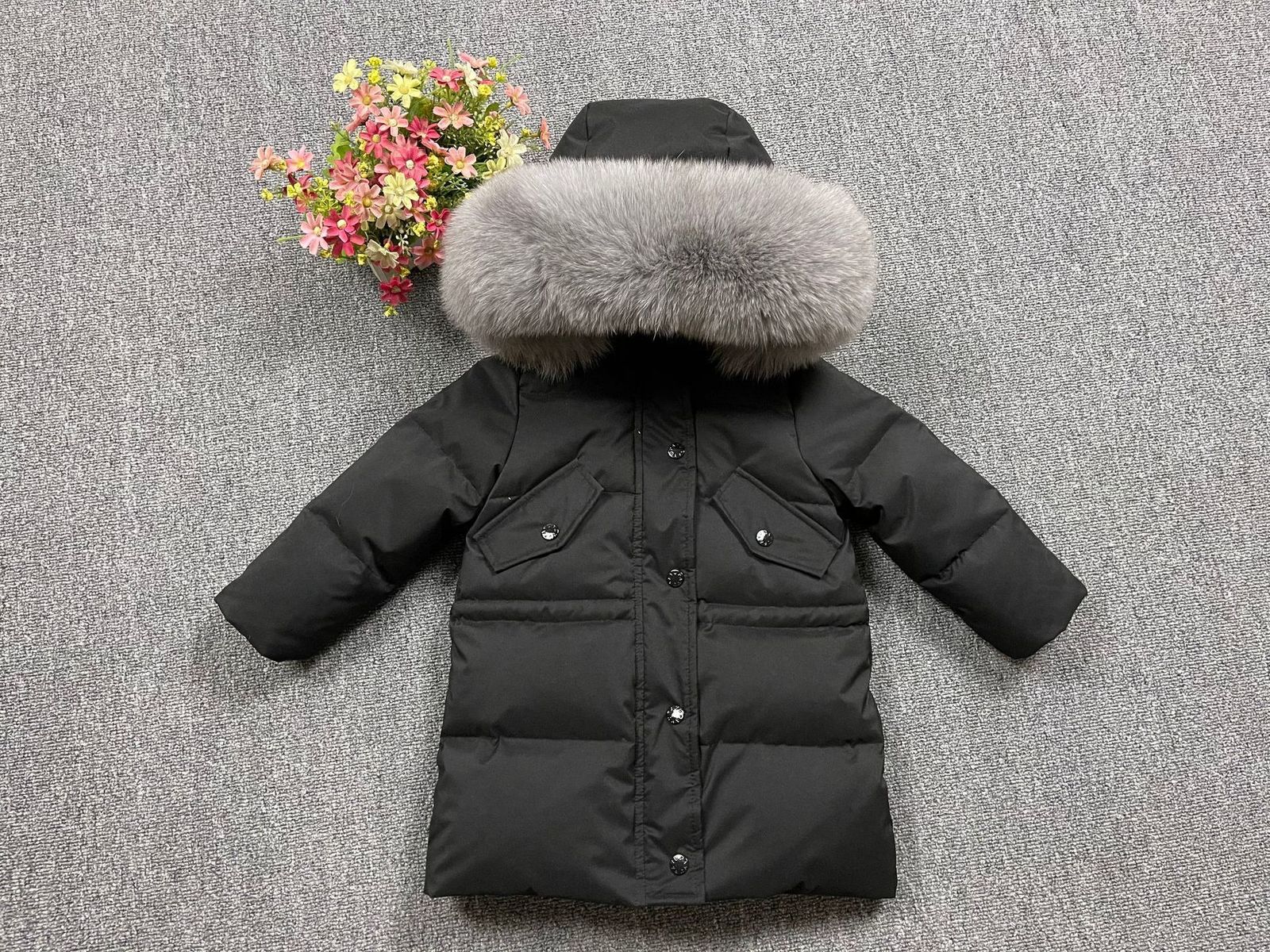 Down Coat Autumn and Winter Waterproof and AntiFouling Children Fur Colla Down Jacket Boys and Girls Outdoor Play AntiDirty Down Jacket 220826