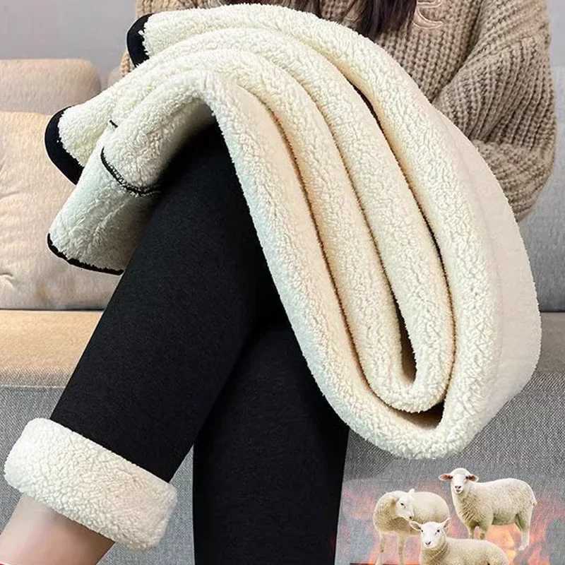Women Lamb Fleece Legging Seamless High Waist Thick Thermal Legging Fashion Winter Warm Female Tights Insulated Pantalon PantsT251016