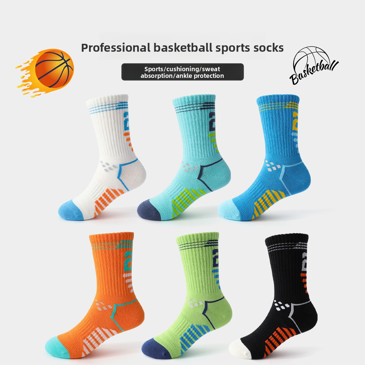 2pairs Professional Child adult Basketball Socks cotton Moisture Wicking Sport Socks for Basketball football Running Gym Yoga sports