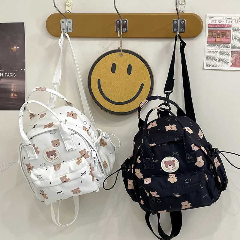 Girls Small Backpacks Cute Bear Print Women Nylon Shoulder Bags School Mini Backpack LightWeight Purse For Ladies ShoppingT251016