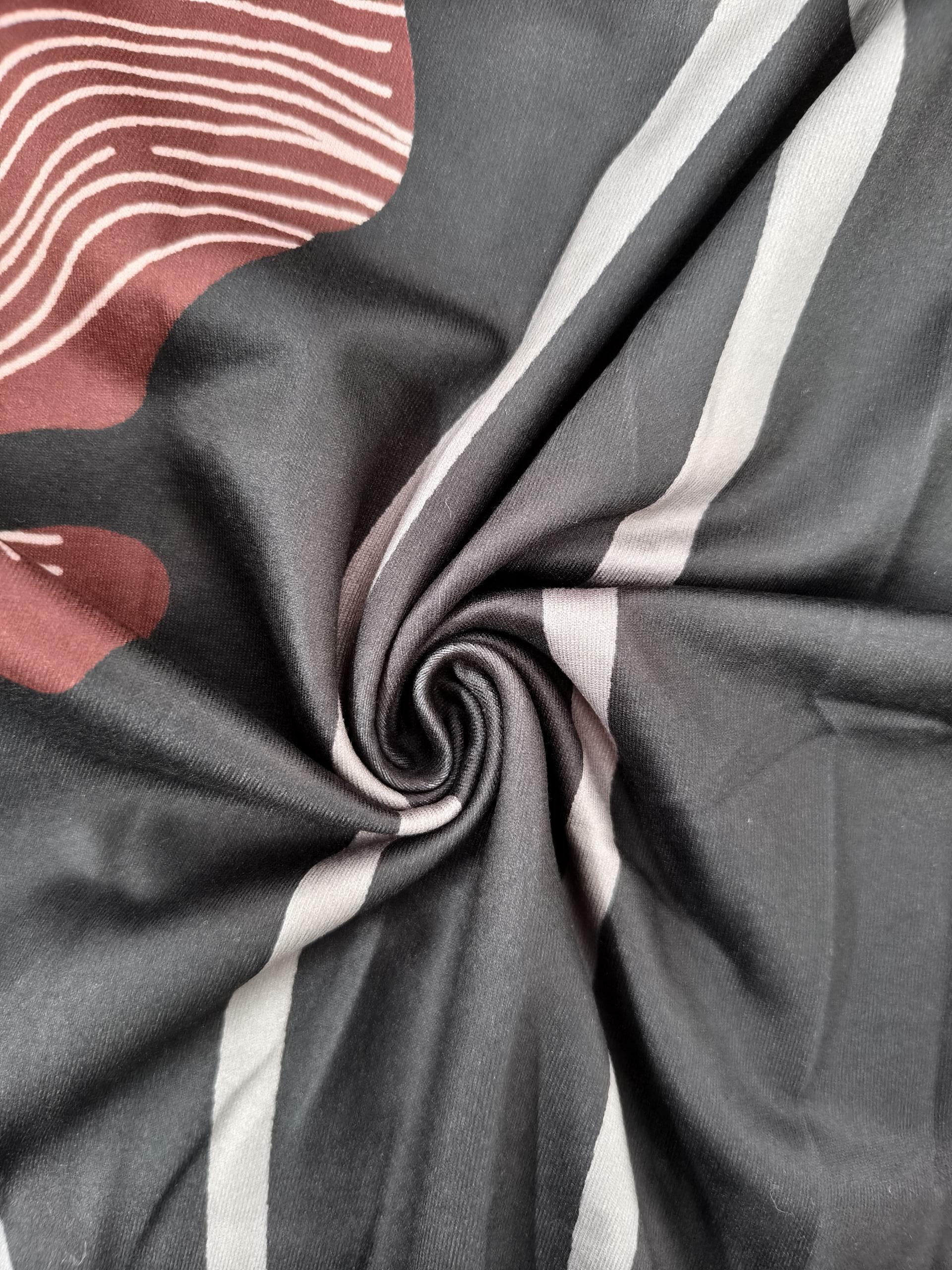 Women's Casual Vacation Square Neck Floral Printed Loose Milk Silk Jumpsuit - Black-CF53756