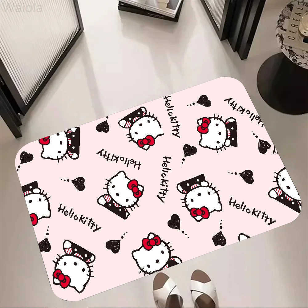 Sanrio Cute Cartoon Hello Kitty Floor Mat Doormats Home Carpet Foot Mat Bathroom Absorbent Mats AntiSlip Mats Home Decor Supplies L251016