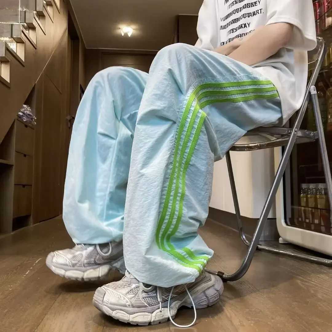 Autumn New Mens Trendy Sporty High Street Punk Trousers Loose Fit Casual Pants Japanese Style Hip Hop Fashion J251203