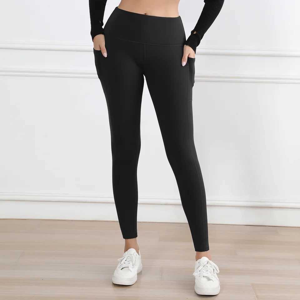 Winter Warm Women Leggings with 3 Pockets Fleece Lined Fintness Pants High Waist Butt Lifting Outdoor Sports Legging Casual WearT251016