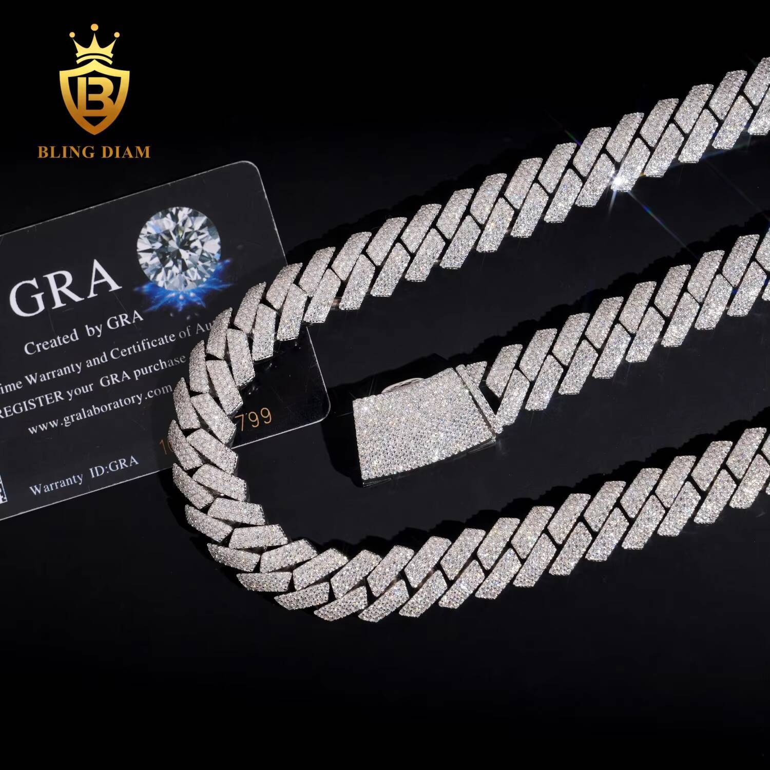 Factory Custom Newest 15MM Hip Hop Rapper Luxury Pass Diamond Tester VVS Moissanite Cuban Link Chain Necklace Men