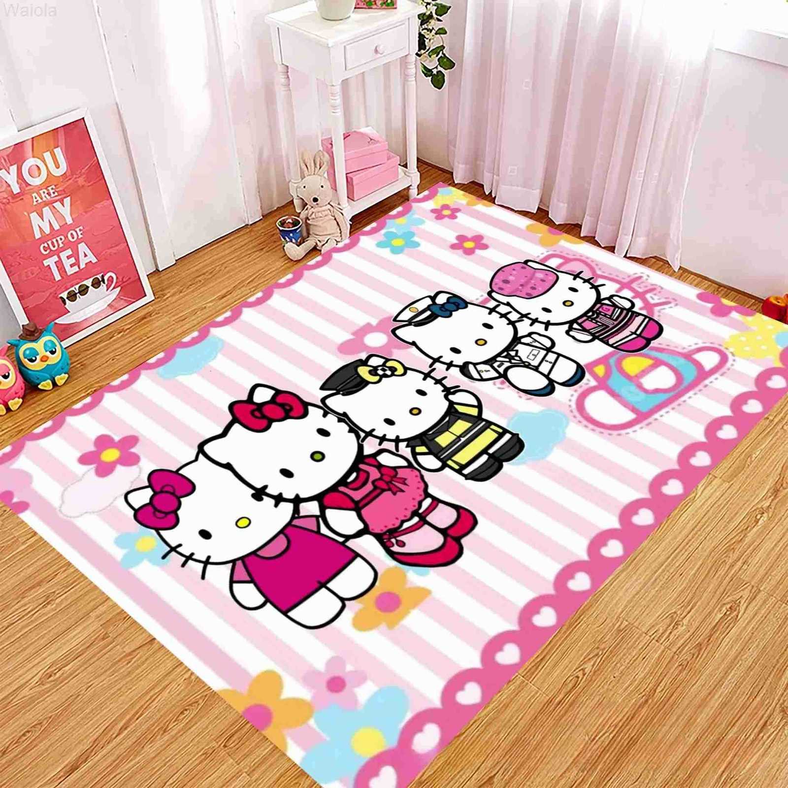 Sanrio Carpet Kawaii Hello Kitty Sweet Anime Cute Home Decoration NonSlip Absorbent Floor Mat Creative Cartoon Rug L251016