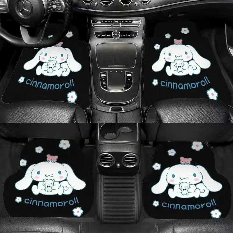 Sanrio 2pcs Kawaii Hello Kitty Car Floor Mats Kuromi Cinnamoroll Anime Cartoon Sweet Fashion Exquisite Universal Decoration Mats L251016