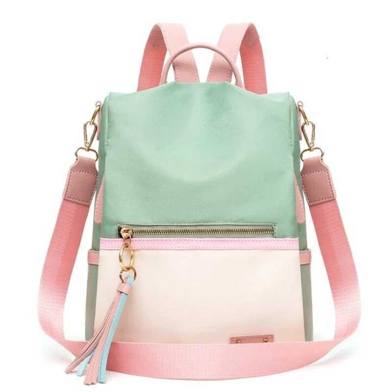 Fashion Backpack Women Candy Color Shoulder Bag Oxford Cloth School Bag For Children Travel Knapsack BagT251016