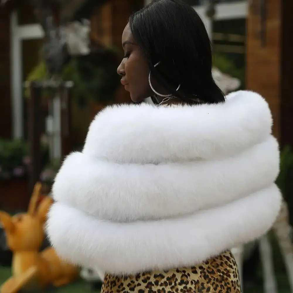 JANEFUR Real Fox Fur Shawl Poncho Women 2023 Luxury Elegant Wedding Bridal Formal Party Warm Winter Natural Fur Cape Coat W251016