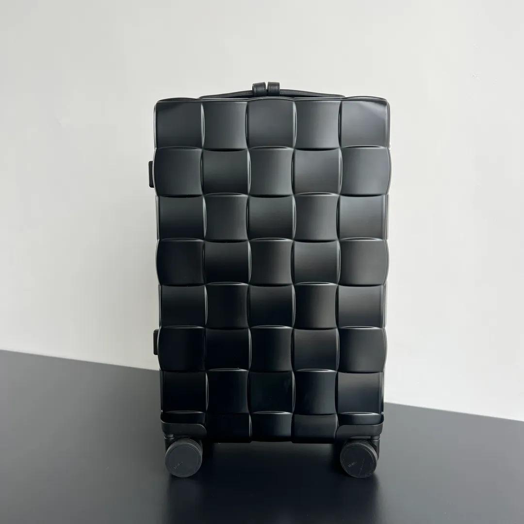 Luxury wheeled luggage designer luggage classic woven design luggage travel bag unisex luggage boarding case cabin size password box