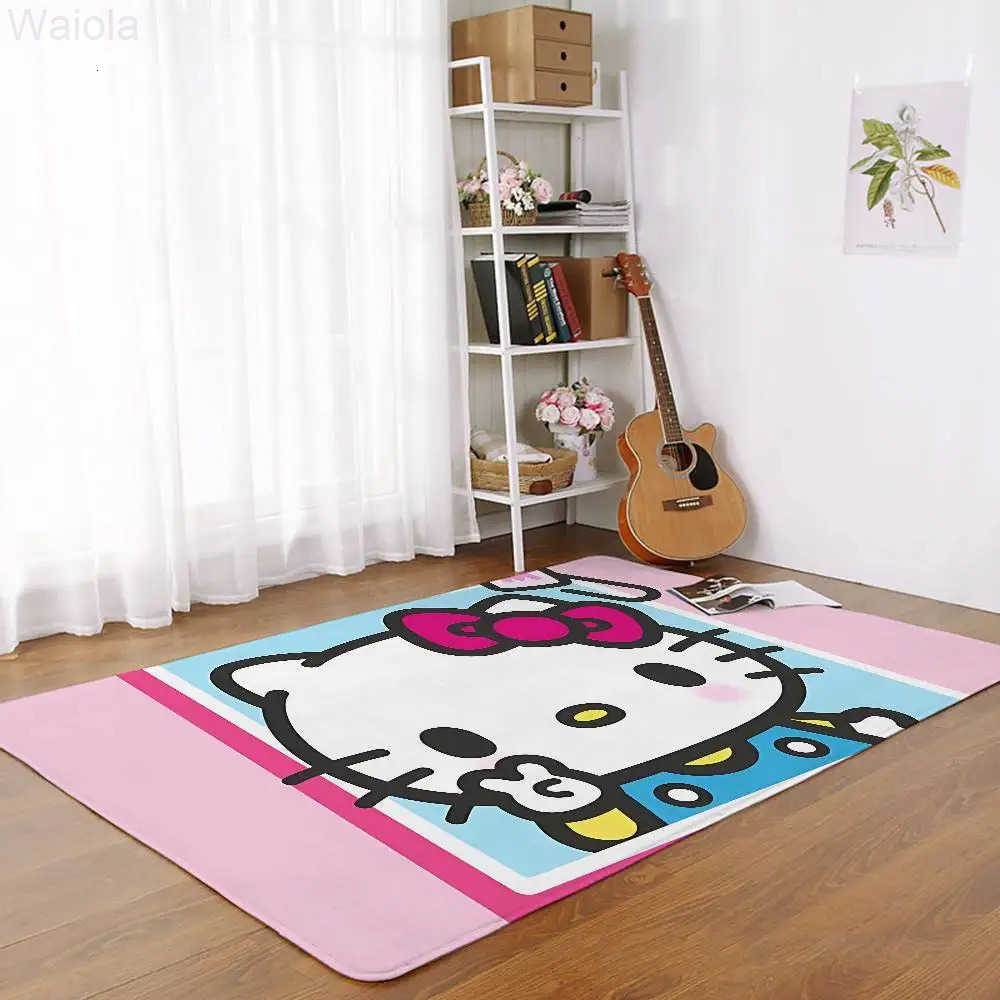 Sanrio Cute Hello KKitty Floor Mat For Living Room Sofa Floor Cushions Modern Soft Fluffy Home Rug For Childrens Bedroom Play Carpet L251016