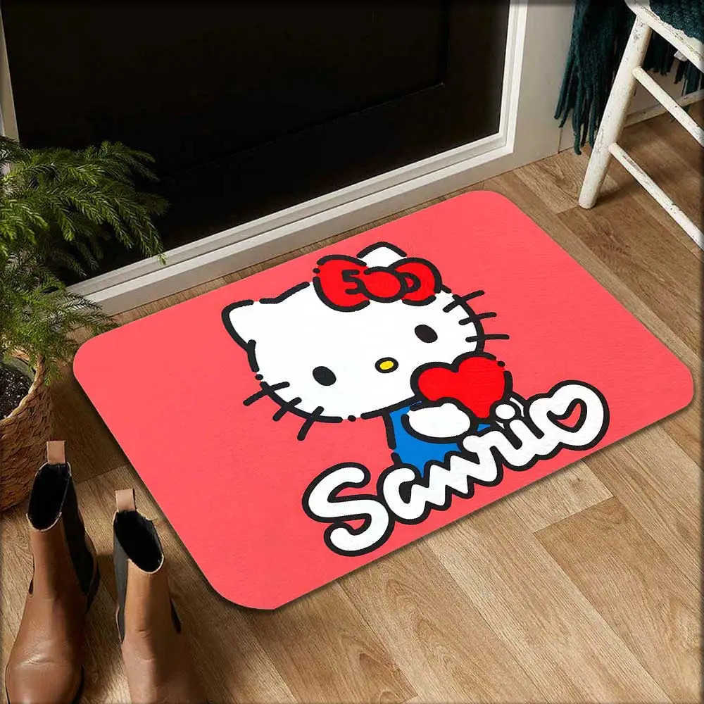 Sanrio Bathroom Mat Kawaii Kitty Floor Mats Area Rug Modern Home Decor Kitchen Carpet Living Room Rugs Entrance Doormat Bath Door the L251016