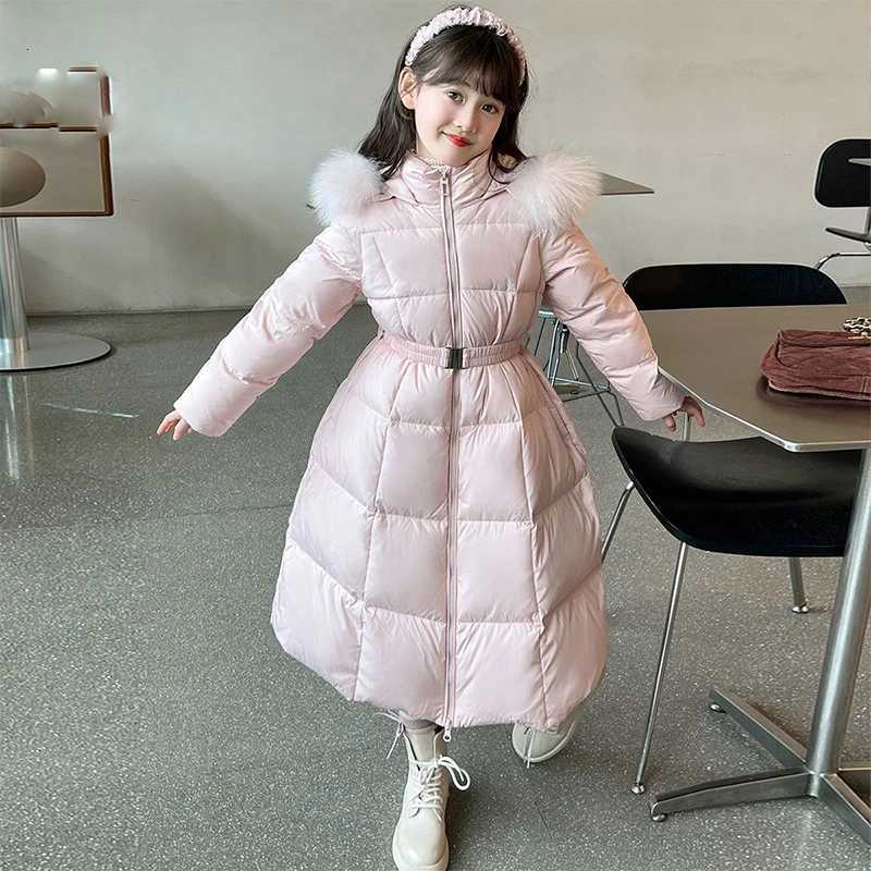 Fashion Girls Down Jacket Thickened Hooded Windbreaker Coat for Kids 27 Years Winter Cotton Warm Outerwear Children ClothesT251016