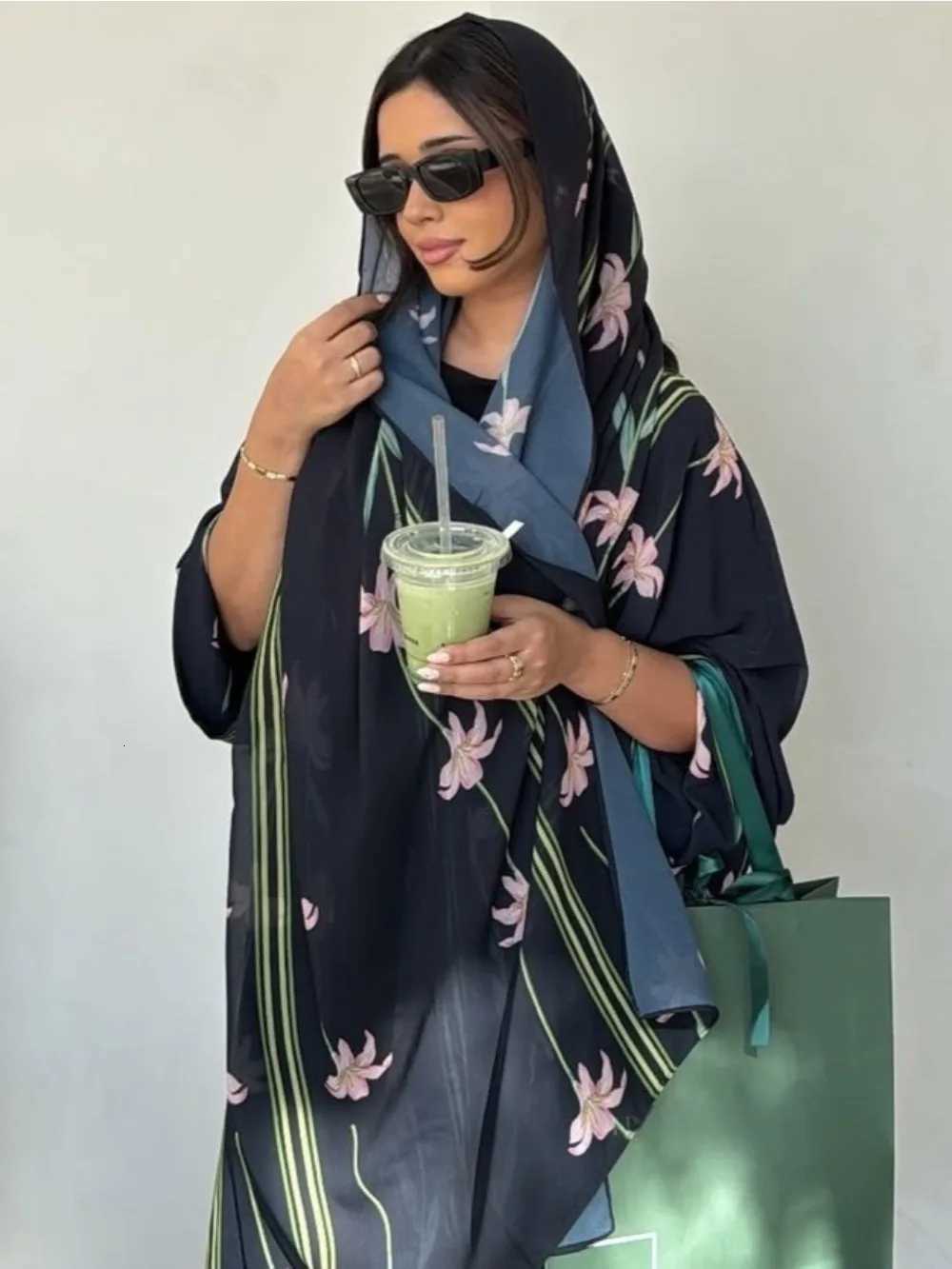 Eid Women Abaya Scarf Muslim Print Cardigan Dresses Abayas Kaftan Vestidos Arab Long Robe Ramadan Morocco Dubai Jalabiya 2025 X251016