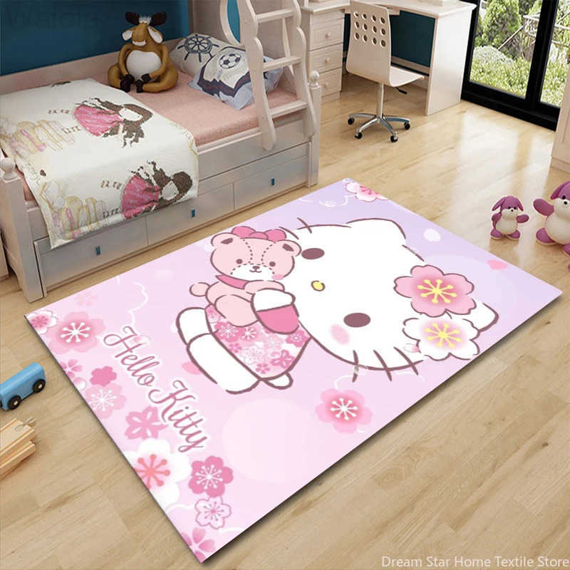 Sanrio Hello Kitty Cartoon Game Area RugCarpet Rug for Home Living Room Bedroom Sofa Doormat DecorKids Play Nonslip Floor Mat L251016