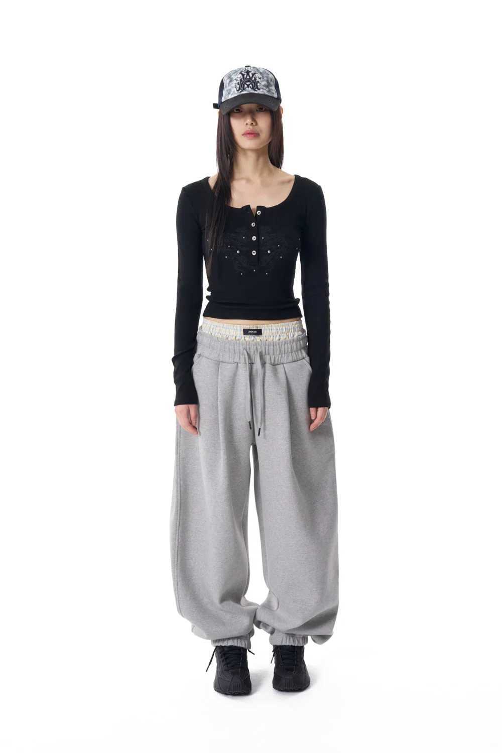 New Streetwear Y2K Sports Pants Womens Retro Casual Punk Hip Hop Harajuku Design High Waist Loose Stretch Pants Outdoor Pants J251203