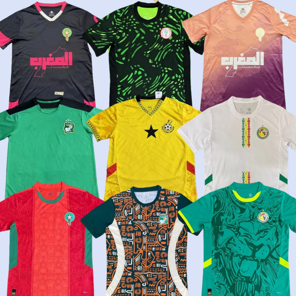 2025 Africa MAHREZ Ziyech national soccer jerseys Senegal MANE Hakimi Ghana Mali Morocco KOULIBALY maillot SerbiA KOUYATE Egypt Cote d'Ivoire football uniforms