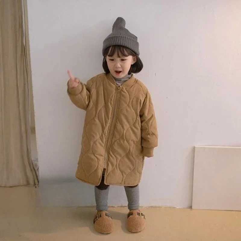 Korean Kids Outerwear Winter Girl New Children Midlength Padding Cotton Coat Baby Boys Warm Cotton Clothes Loose Coat 29 YrsT251016