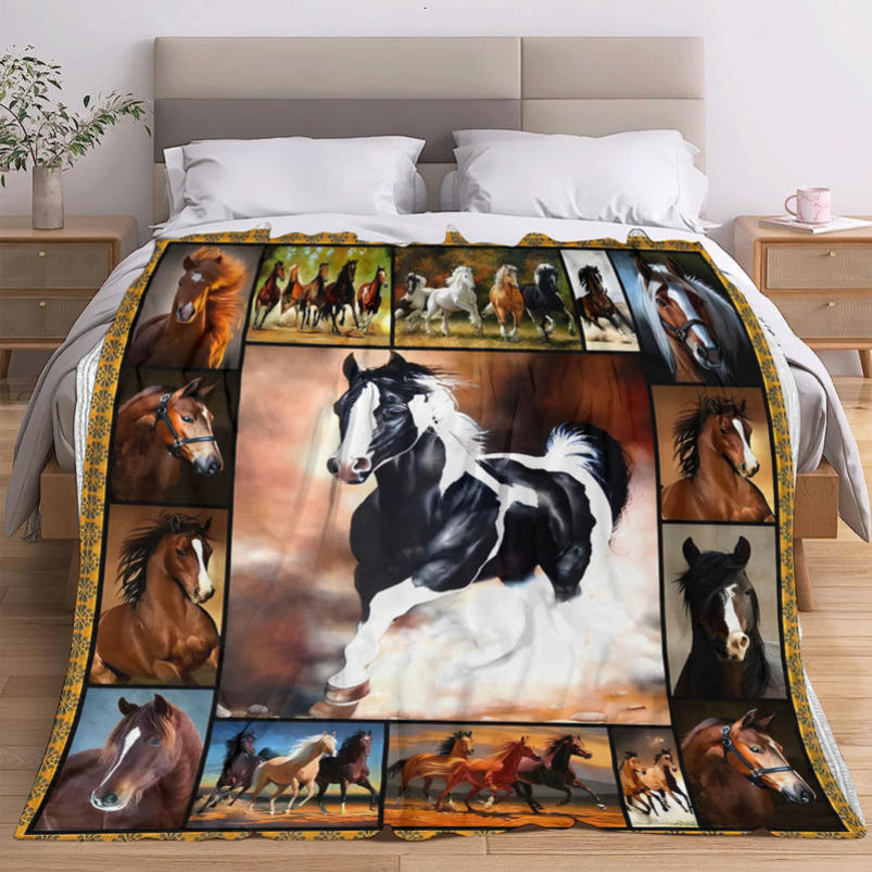 HD Digital Flannel Printed Cover Blanket Air Conditioning Blanket Small Cover Blanket Sofa Blanket