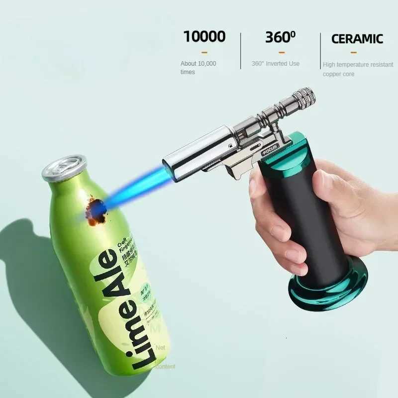 Windproof Torch Gas Lighter Powerful High Quality Outdoor Camping Kitchen for Adjustable Butane Refillable Metal Welding Gun C251016 W260202