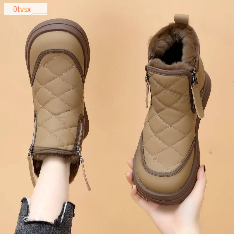 Thickened Warm Luxury Shoes for Women's Boots Thickened Soft Bottom Plush Cotton Snow Boots Autumn/Winter New Designer Shoes