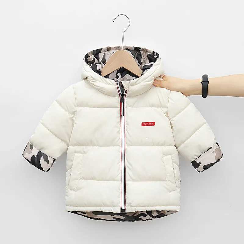 Baby Boy Girl Winter Jacket Thick Cotton Padded Infant Toddler Hooded Coat Reversible Snow Suit Zipper Warm Baby Clothes 112YT251016