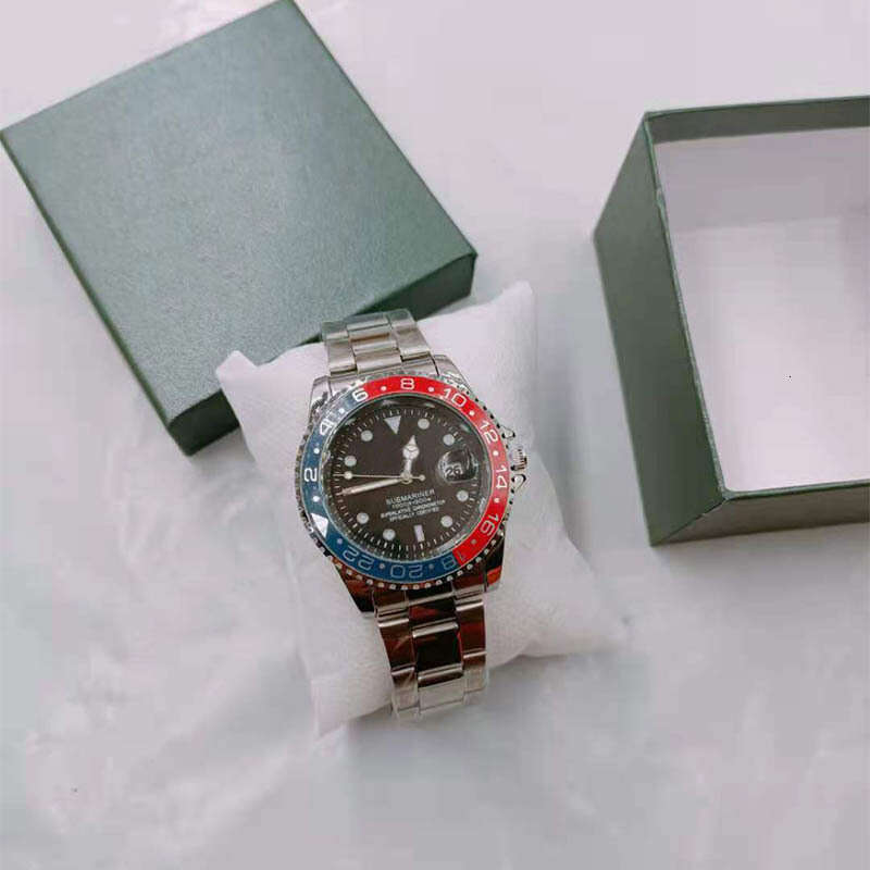 Coke Black Basketball Ring Submariner Water Ghost Solid Steel Band Luminous Waterproof Seiko GMT-Master Movement Watch