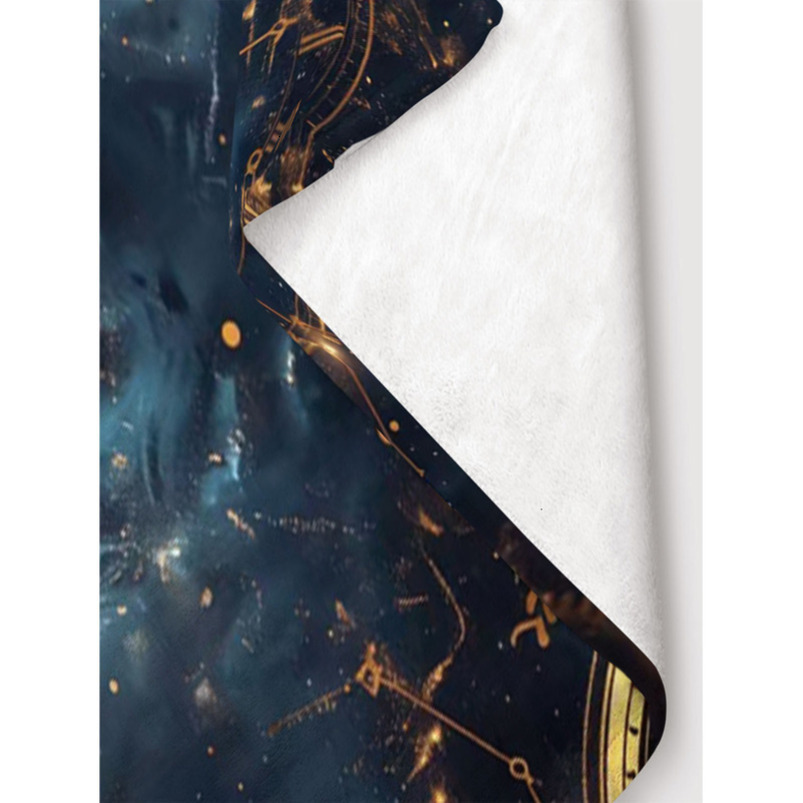 Spring and summer flannel blanket, small blanket, digitally printed cosmic starry sky pattern, nap blanket