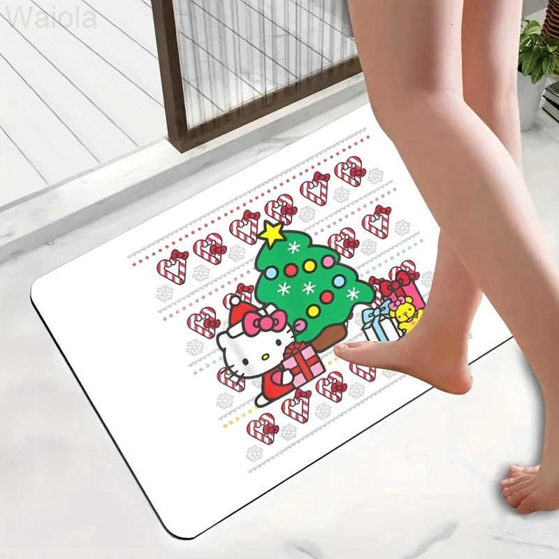 Sanrio for Hello Kitty Carpet Christmas Soft and Doormat with Cartoon Pattern Design Suitable for Bathrooms Home Decoration L251016