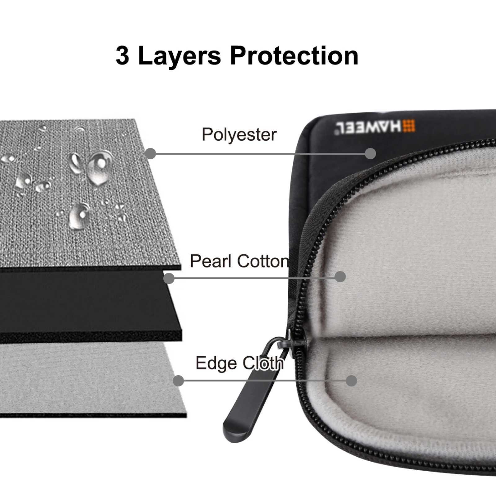 HAWEEL 15 13 11 inch Sleeve Case Zipper Briefcase Carrying Bag For Macbook Samsung Lenovo 11 13 15 inch Below Laptop TabletW251015