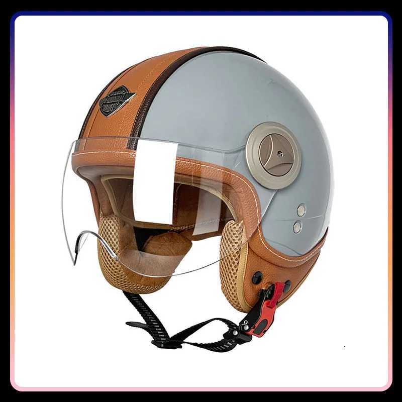 Open Face Motorcycle Helmet Vintage DOT Approved Retro Classic Jet Moto Helmet Men Women Open Half Helmet Unisex Casco Para Moto W251016
