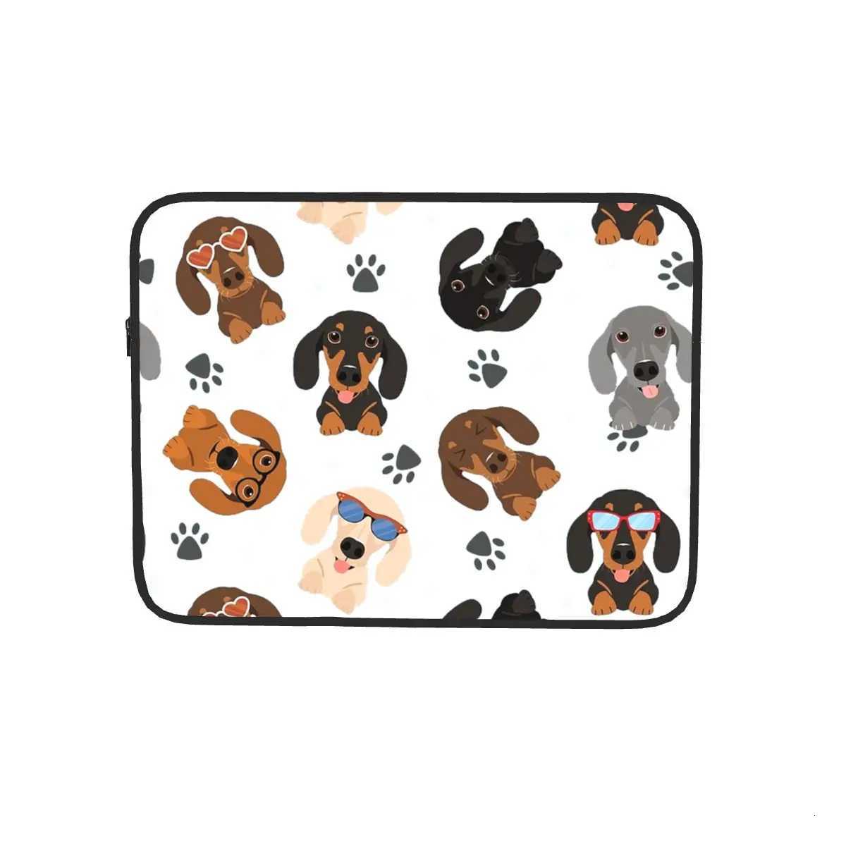 Happy Dachshund Sausage Dogs Notebook Laptop Bag Case Pouch 10 12 13 15 17 Inch For Macbook Air Pro Tablet Shockproof Case BagW251015
